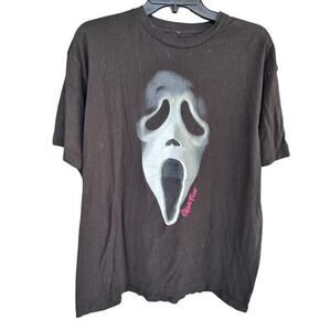 GHOST FACE Men’s grunge thrashed Halloween black graphic tee shirt sz XL